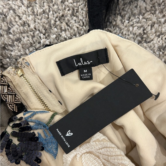 Lulus Show Stopper Cream Embroidered Sequin Bodycon Midi Dress - Picture 6 of 6